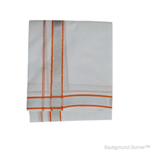EXD503 Men's Trendy Border Dhoti With Velcro and Pocket on Bleach Dhoti Size Mulam 8 (or) 3.60 Mtr Dhoti