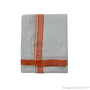 EXD508 Men's Trendy Border Dhoti With Velcro and Pocket on Bleach Dhoti Size Mulam 8 (or) 3.60 Mtr Dhoti