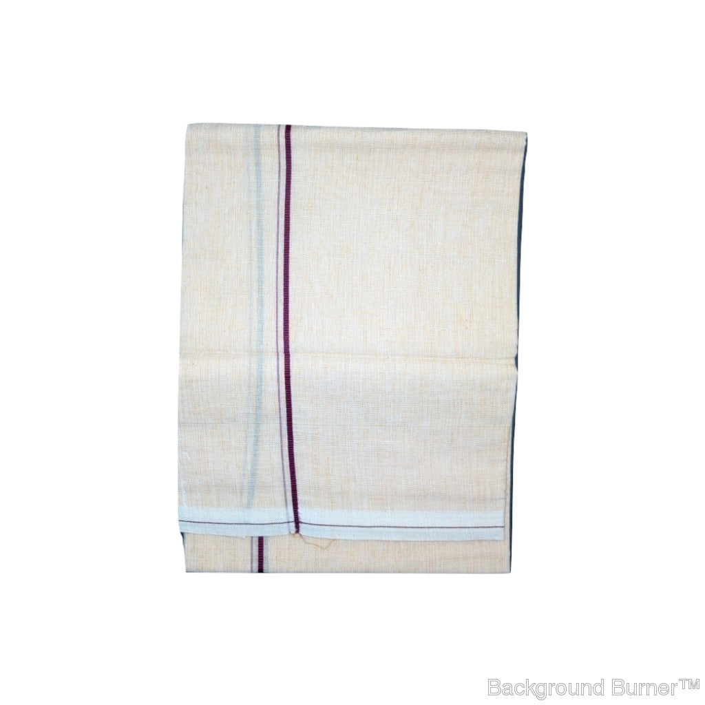 EXD512 Men's Trendy Border Dhoti With Velcro and Pocket on Colour Dhoti Size 4 Mulam / 2 Mtr