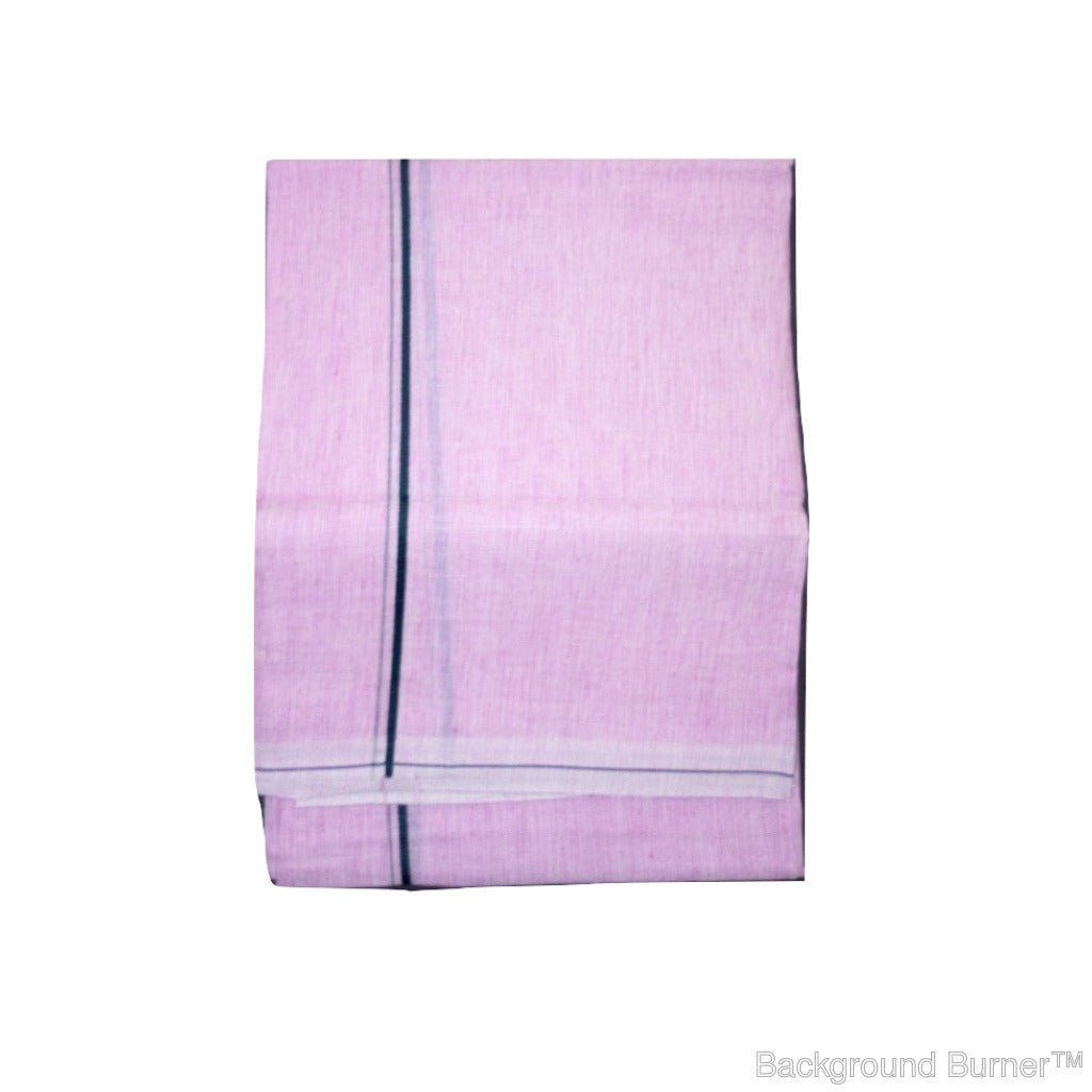 EXD515 Men's Trendy Border Dhoti With Velcro and Pocket on Rose Dhoti Size 4 Mulam / 2 Mtr