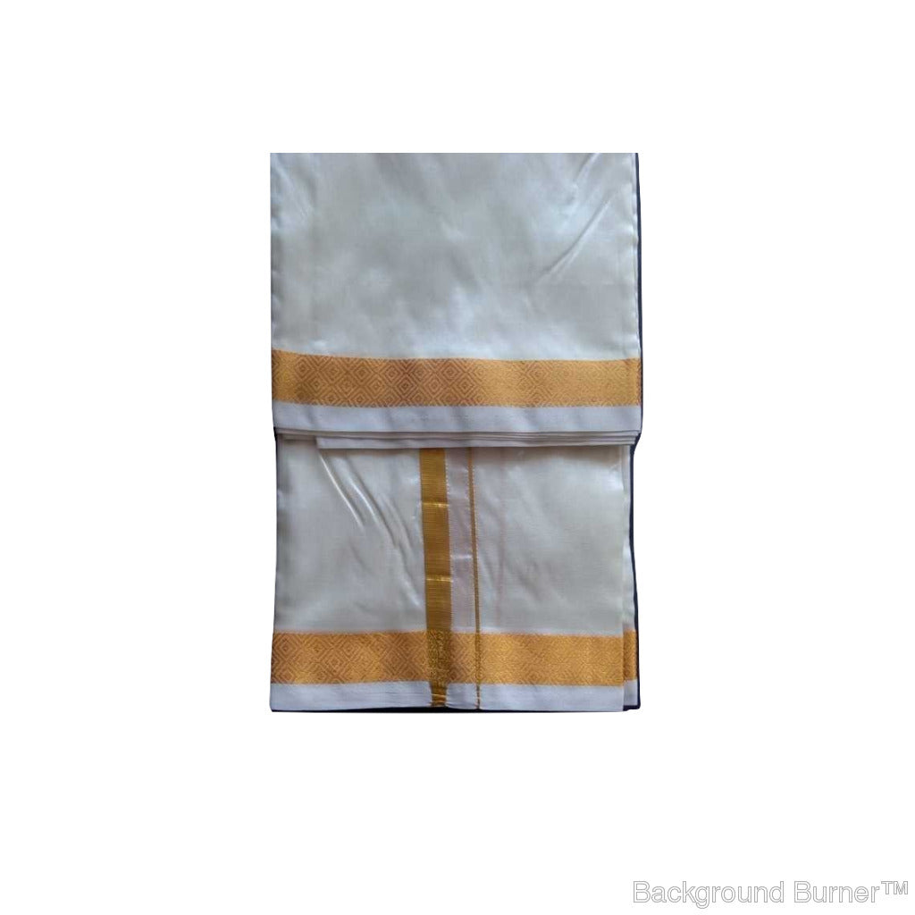 EXD518 Men's Trendy Semi silk dhoti With Velcro and Pocket on Sandal Dhoti Size Mulam 8 (or) 3.60 Mtr Dhoti