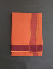 EXD597 Men's Traditional Colour Cotton Dhoti With Polyester Border On Dhoti Size Mulam 9X5 (or) 4.15 Mtr Dhoti with 2.30 Mtr Angavastram