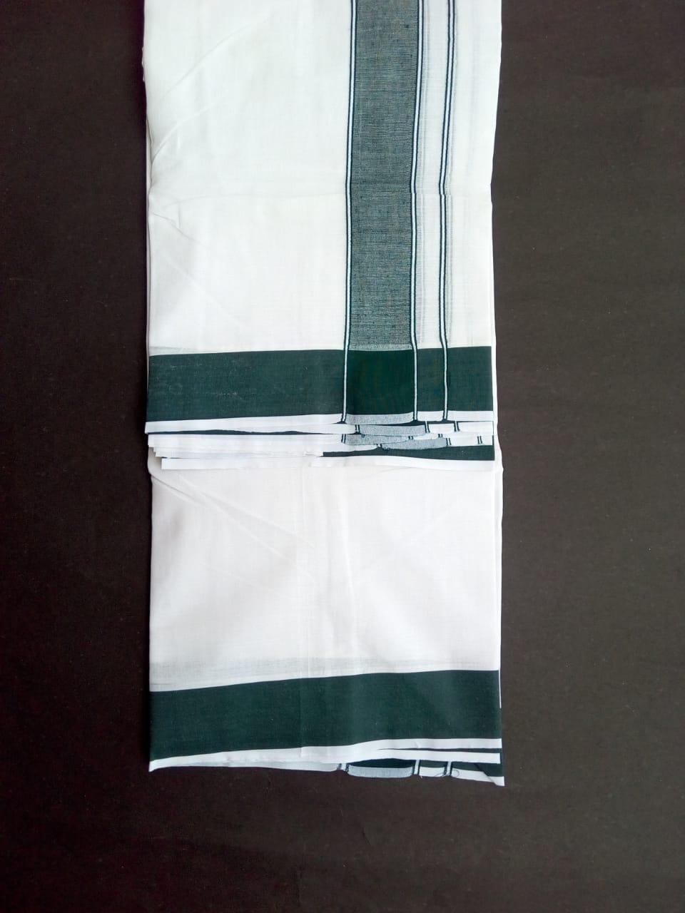 EXD599 Mens 100% Pure Cotton Dhoti With Plain Border / Bleach Dhoti Size Mulam 9X5 (or) 4.15 Mtr Dhoti with 2.30 Mtr Angavastram