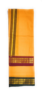 EXD643 Men's Pure Cotton Lungi in Three Rudrahsham Or Star Borders in Size 2 Mtrs Single Vesti- 4 Muzham