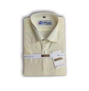 EXD677 Exclusive Dhoties Men's Pure Cotton Half Sleeve Cream Colour Shirt