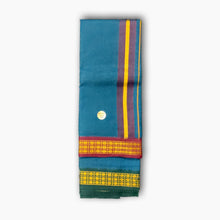 EXD652  Men's Pure Cotton Dhotis in Three Rudrahsham/Coin Border Panchakacham Unstitched Dhoti Size 9x5