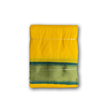 EXD730  Men's Traditional Premium Art Silk Color Dhoti Ganga Jamuna Mayilkann Border size 9x5 (4.1Mtr Dhoti with 2.3Mtr Angavastram)