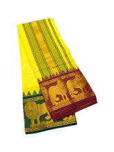 EXD697 Men's Traditional Pure Cotton 100s Premium Colour Dhoti with 8" border and Size 9X5 (or) 4.15 Mtr Dhoti with 2.30 Mtr Angavastram