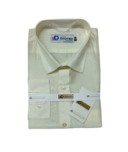 EXD708 Exclusive Dhoties Men's Art Silk Full Sleeve Cream Colour Shirt