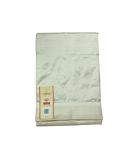 EXD710 Handloom Pure Silk cream Color Dhoti with White Thread Border