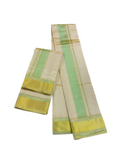 EXD714 Pure Silk Gold Tissue Dhoti Size 8x4 ( 3.60Mtr Dhoti With 2.00Mtr Angavastram )