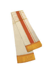 EXD715 Pure Silk Gold Tissue Dhoti Size 8 Mulam 3.60Mtr Dhoti