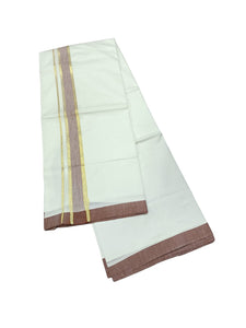 EXD718 Men's Traditional Cotton Cream Color Dhoti Size 4.00Mtr