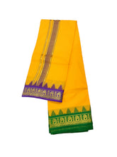 EXD726 Men's Traditional Jacquard Cotton Color Dhoti With Polyester Tower Border size 9x5 (4.1Mtr Dhoti with 2.3Mtr Angavastram)