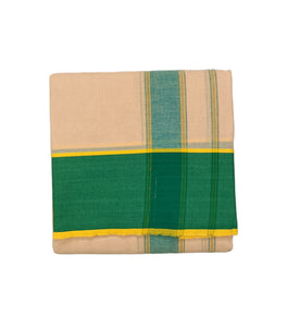 EXD733 Men's Traditional Cotton Color Dhoti With 5" Color Border Size 9X5 (or) 4.15 Mtr Dhoti with 2.30 Mtr Angavastram