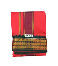 EXD741 Men's Traditional Art Silk Karizma Color Dhoti With 3"Design Zari Border Size 9X5 (or) 4.15 Mtr Dhoti with 2.30 Mtr Angavastram