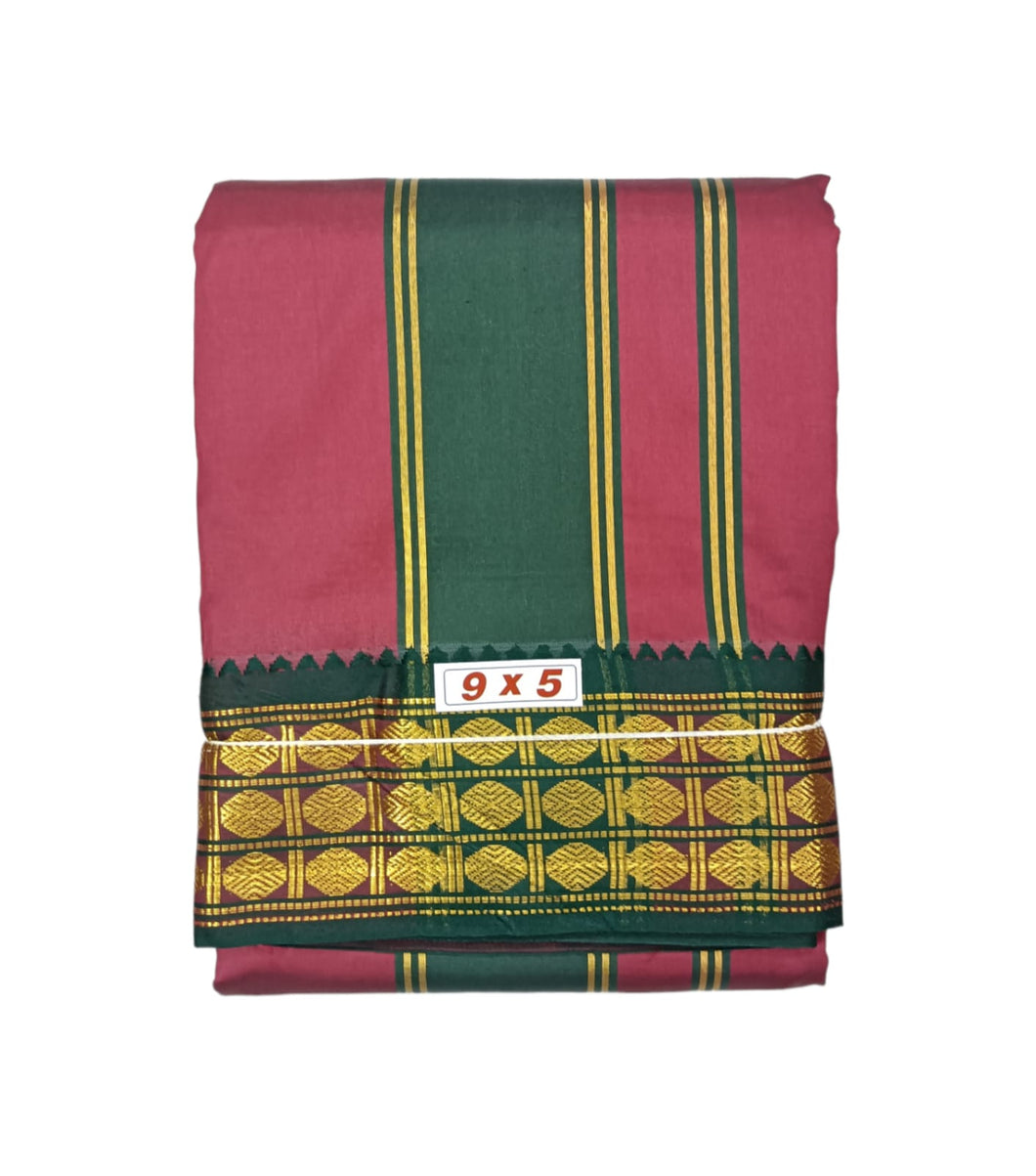 EXD741 Men's Traditional Art Silk Karizma Color Dhoti With 3