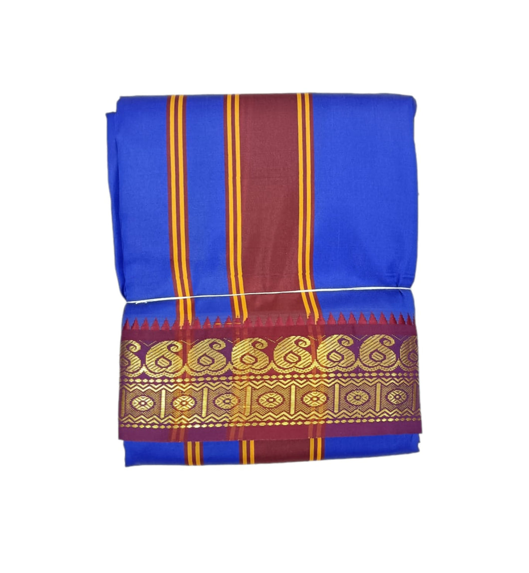 EXD741 Men's Traditional Art Silk Karizma Color Dhoti With 3
