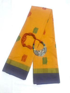 EXL004 Exclusive Dhoties Arani Silk Buttis Work Saree  with Matching German Metal Pendent Necklace for Women and Girls