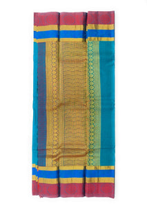 EXS024 Pure Silk Saree With Lotus Border / Saree Size 6.25Mtrs including Running Blouse of 0.80Mtr