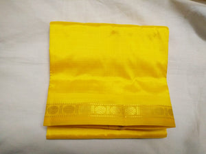 EXD532 Handloom Pure Silk Colour Dhoti Size Mulam 9X5 (or) 4.15 Mtr Dhoti with 2.30 Mtr Angavastram with 0.7" Inch Coin Border