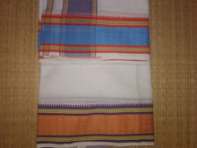 EXD031 Men's Traditional Dhoti Edged With Bud & Double Line on Sides of the Border / Unbleach / Bleach Dhoti Size Mulam 9X5 (or) 4.15 Mtr Dhoti with 2.30 Mtr Angavastram