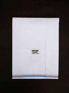 EXD524 Pure Cotton White Lungi Size 2 Mtrs X 1.20 Mtrs