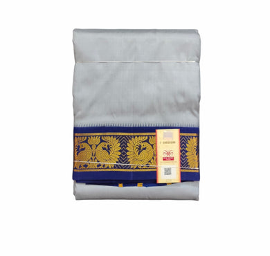 EXD521 Handloom Pure Silk Dhoti Size Mulam 9X5 (or) 4.15 Mtr Dhoti with 2.30 Mtr Angavastram with 3